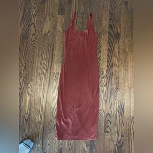 Urban Outfitters Red Halter ribbed Bodycon Midi Dress